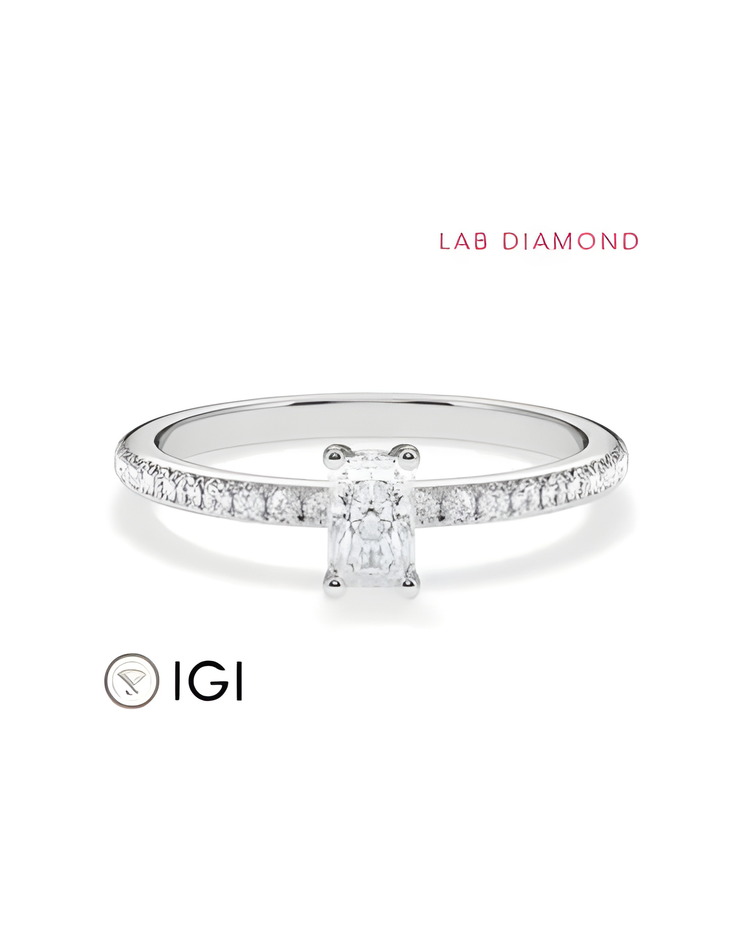 Combined Pavé  engagement rings with lab-grown diamonds | Staring
