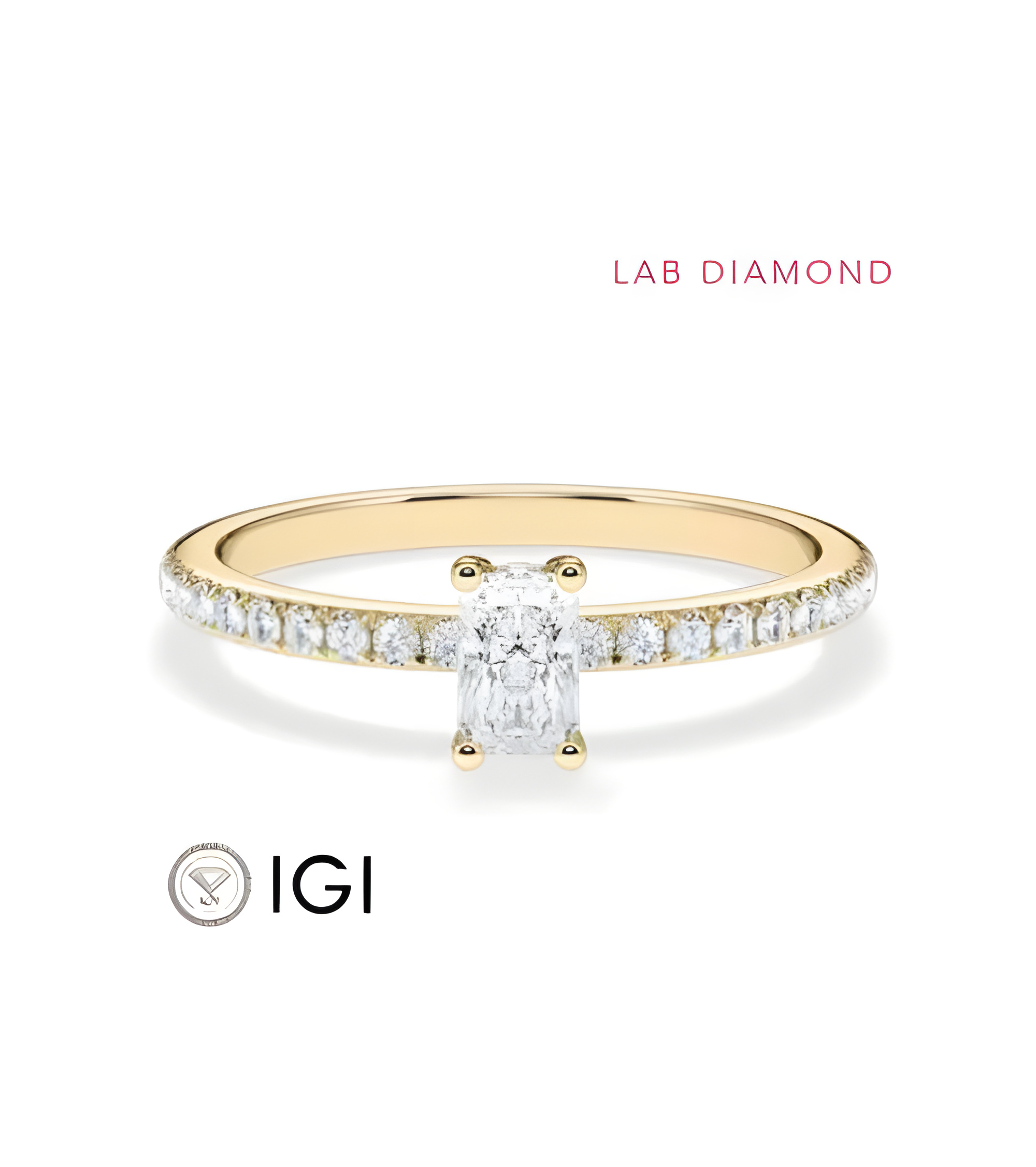 Anells de compromís pavé amb diamants ètics de laboratori | Staring