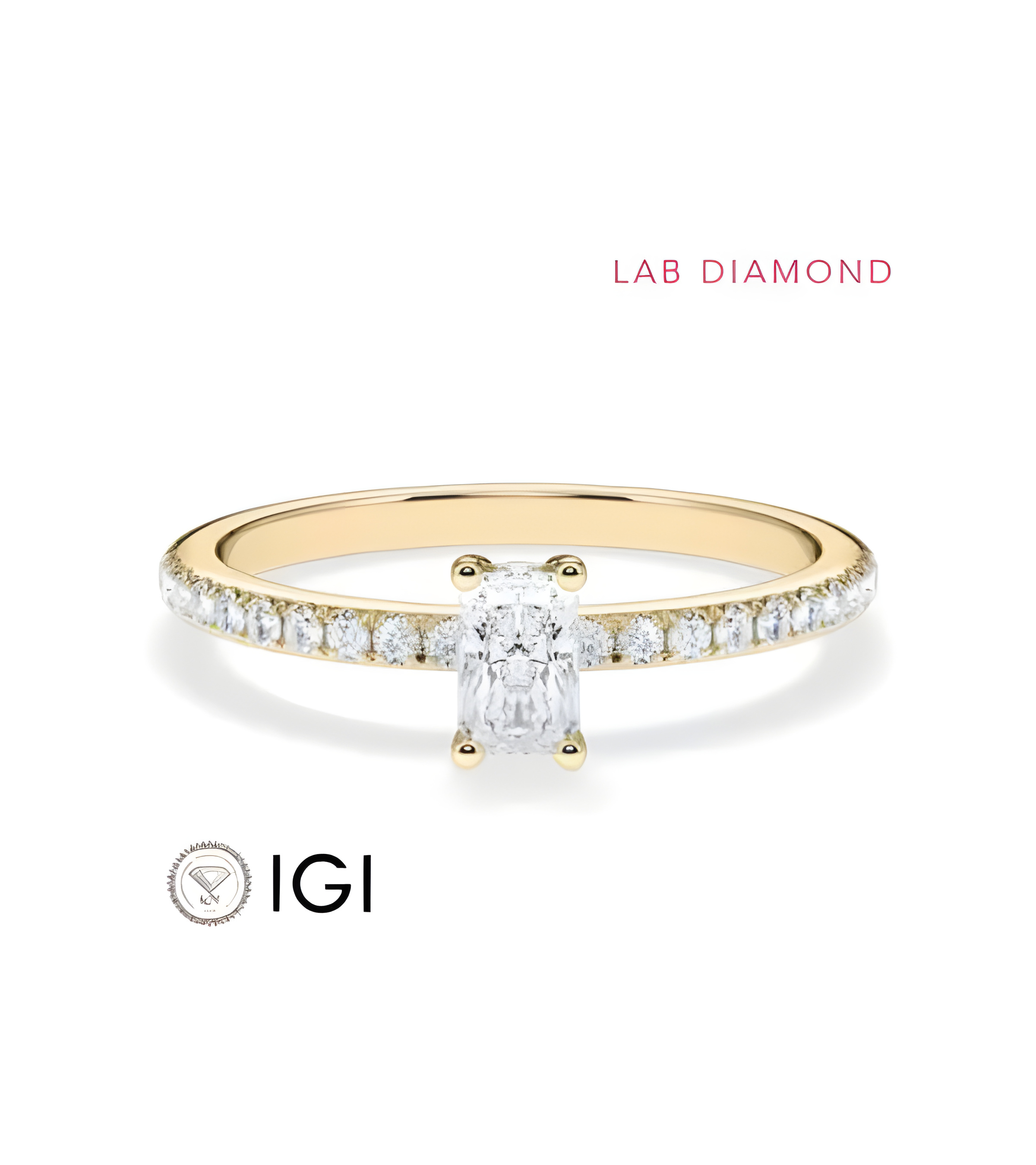 Anillos con corte esmeralda o radiant con lab diamond | Staring