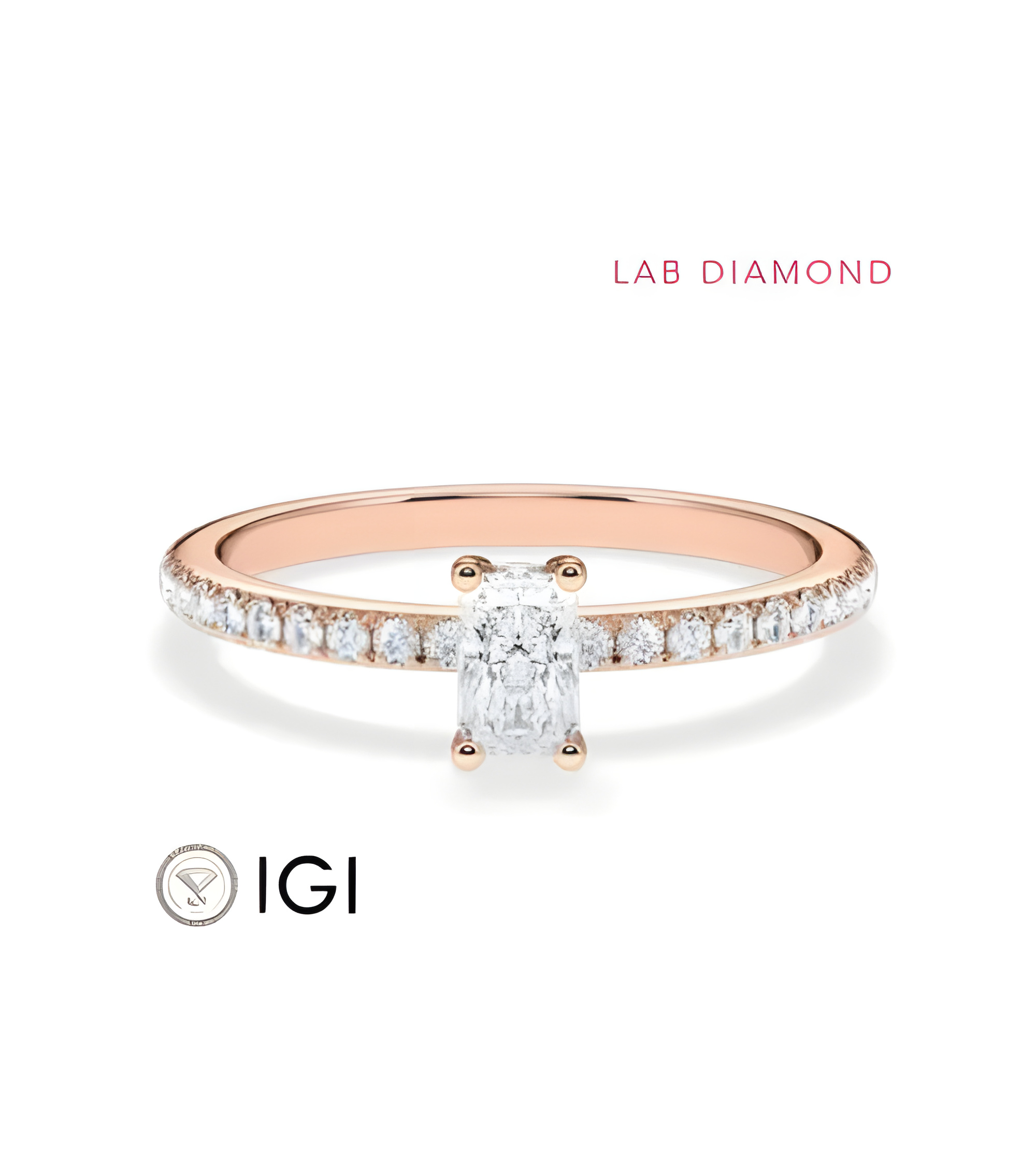 Combined Pavé engagement rings with lab-grown diamonds | Staring