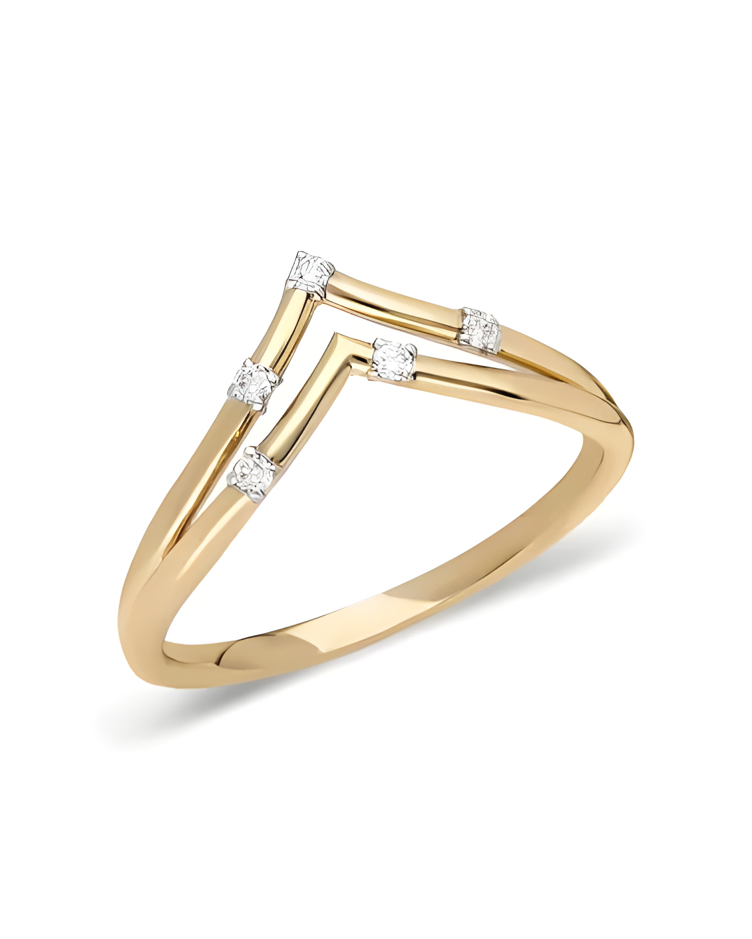 Anell d’or en forma de punta amb diamants | Staring