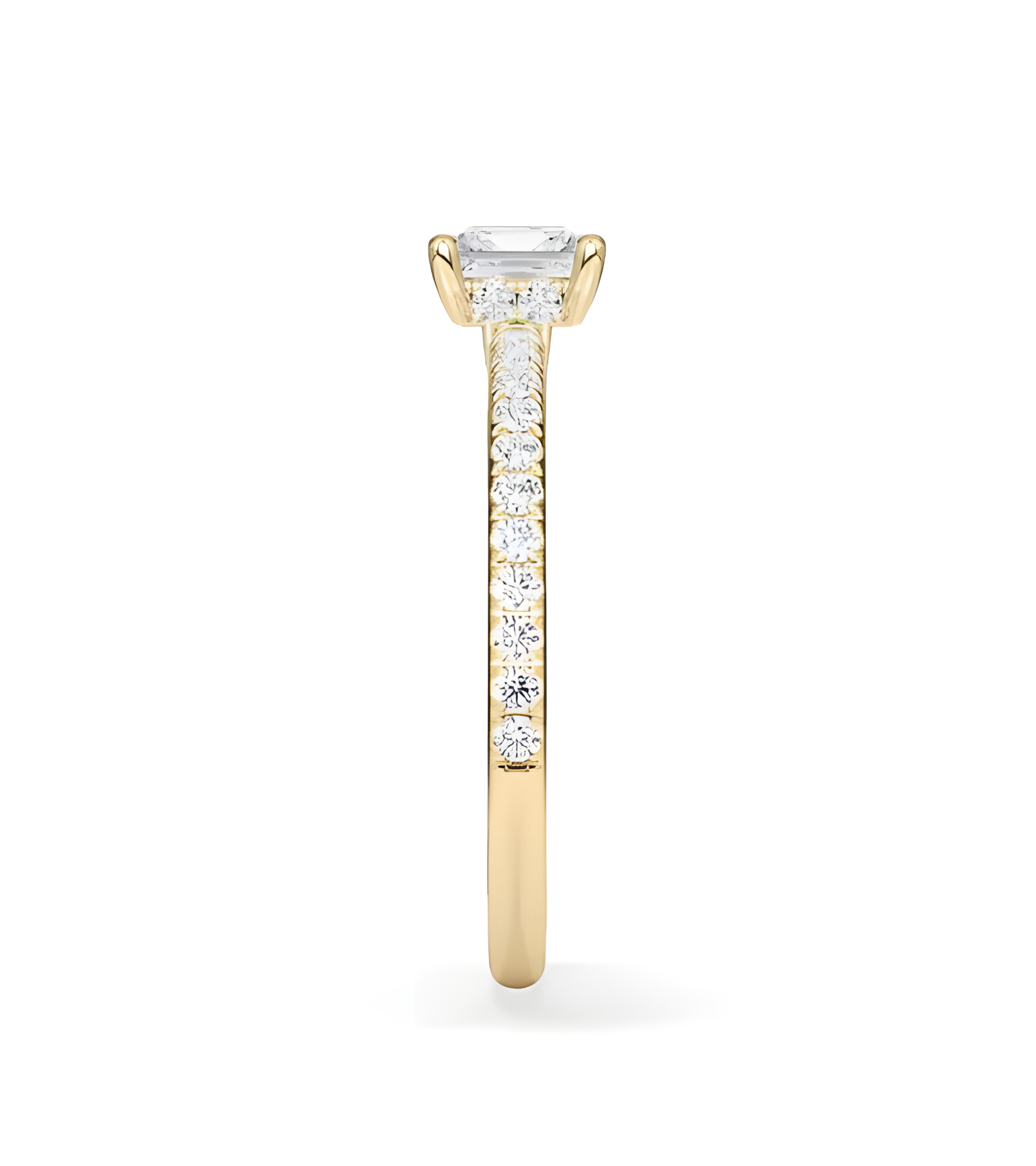 Anells de compromís pavé amb diamants ètics de laboratori