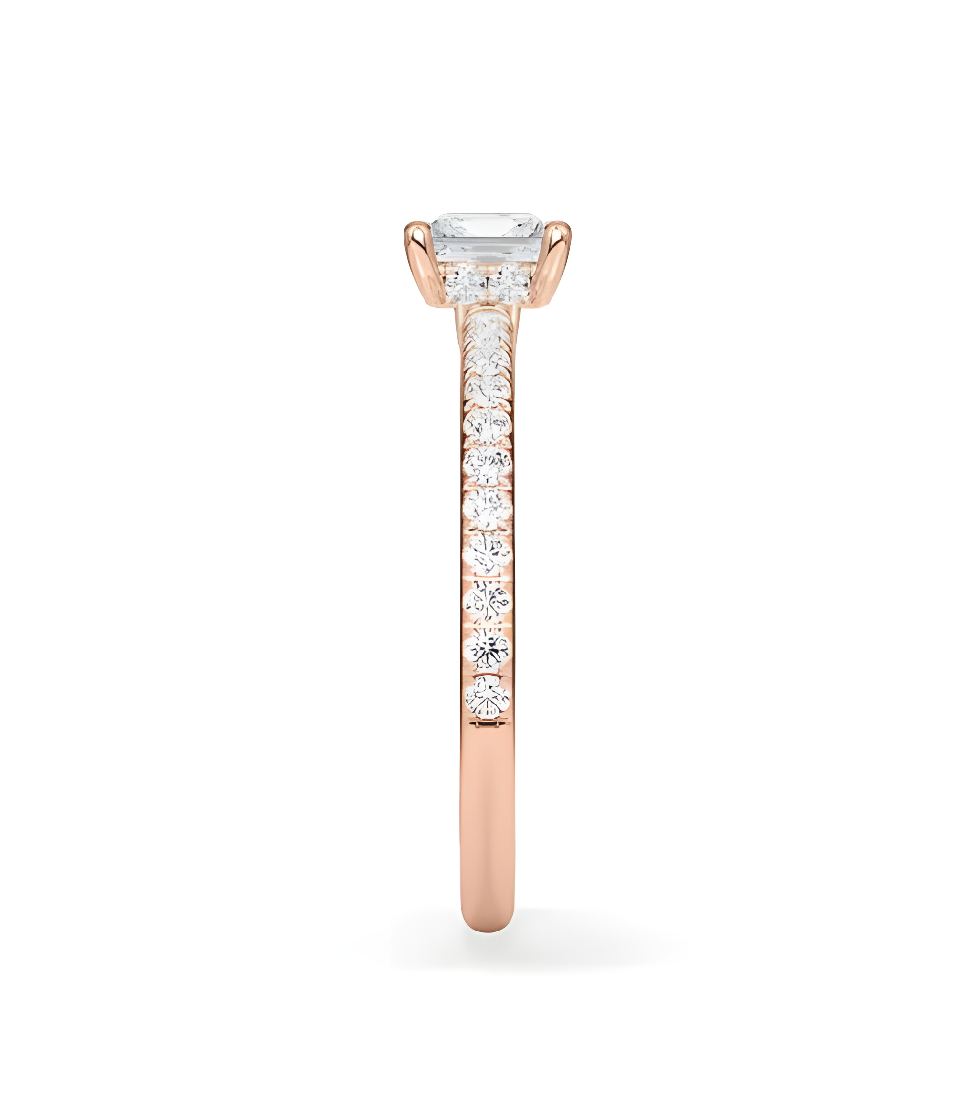 Anells de compromís pavé amb diamants ètics de laboratori