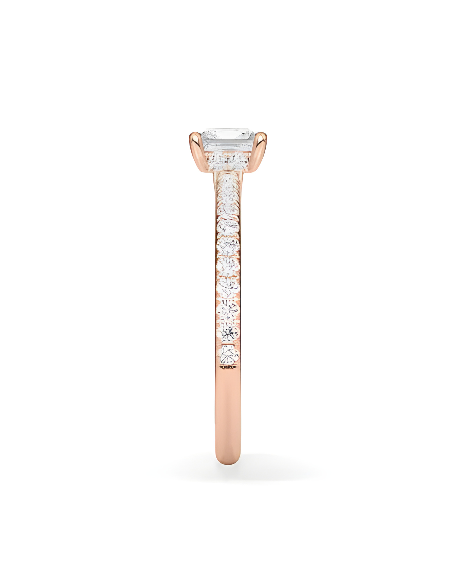 Pavé pink gold engagement rings with lab-grown diamonds | Staring