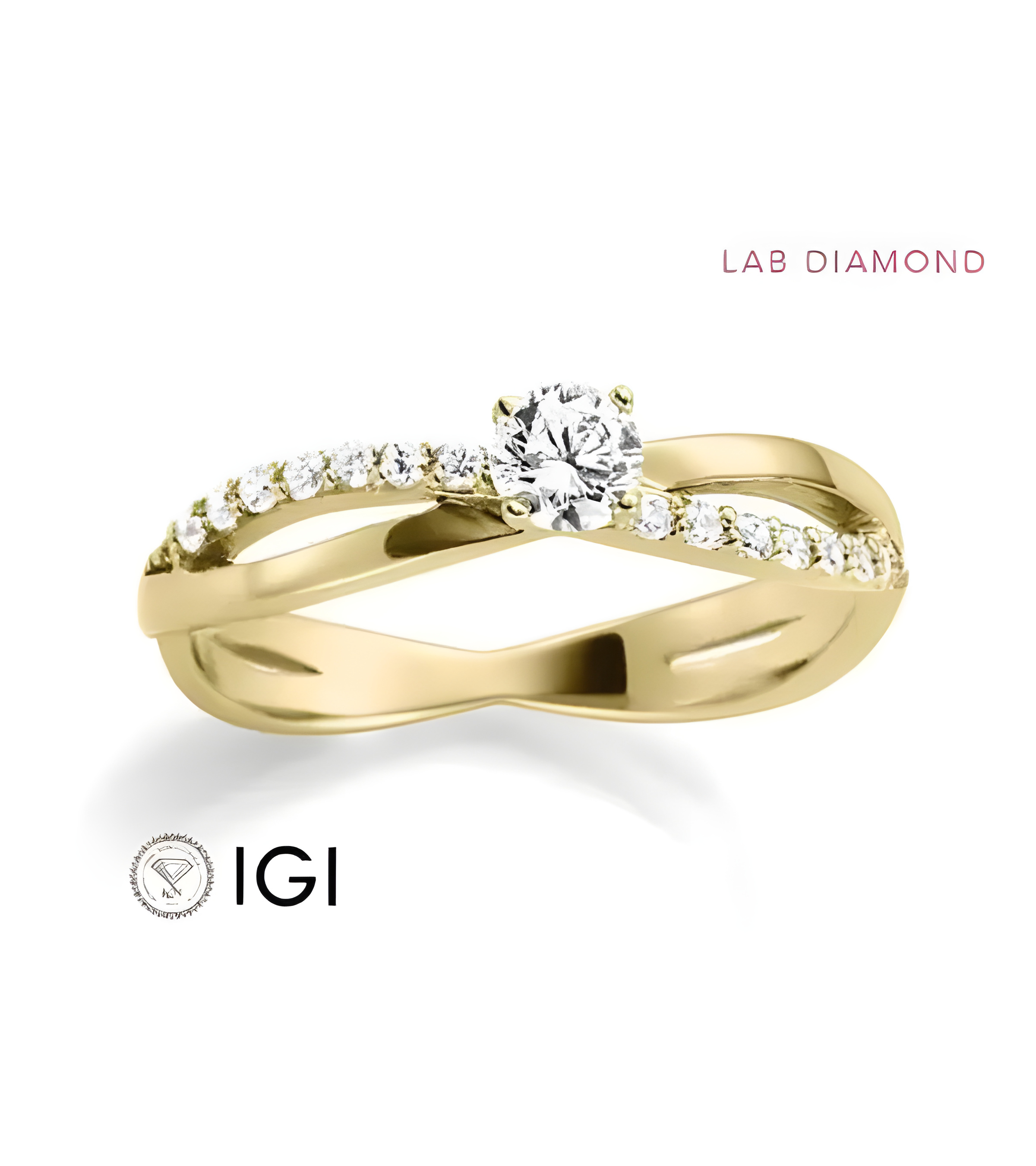 Anillo de pedida entrelazado con diamantes de laboratorio | Staring