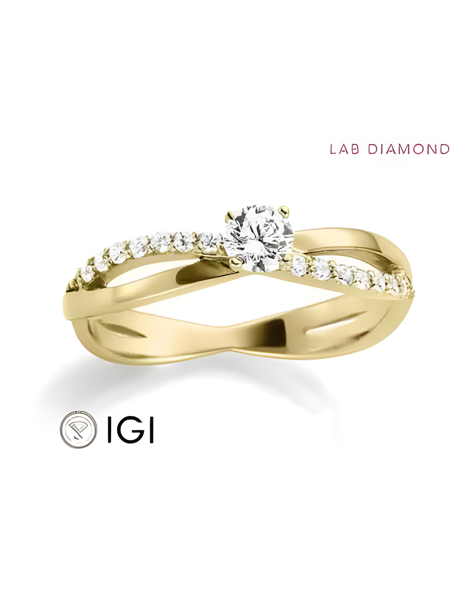 Anillo de pedida entrelazado con diamantes de laboratorio | Staring