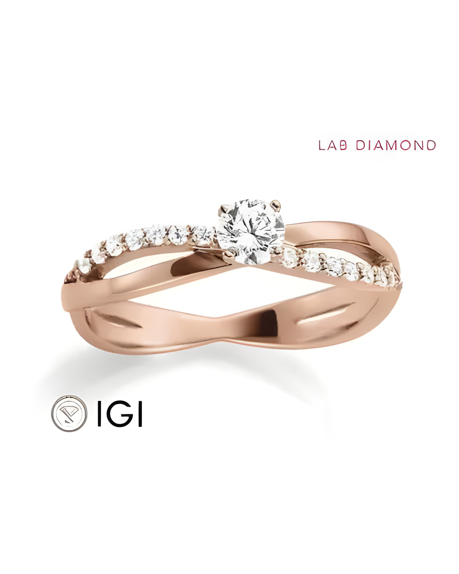 Anillo de pedida entrelazado con diamantes de laboratorio | Staring