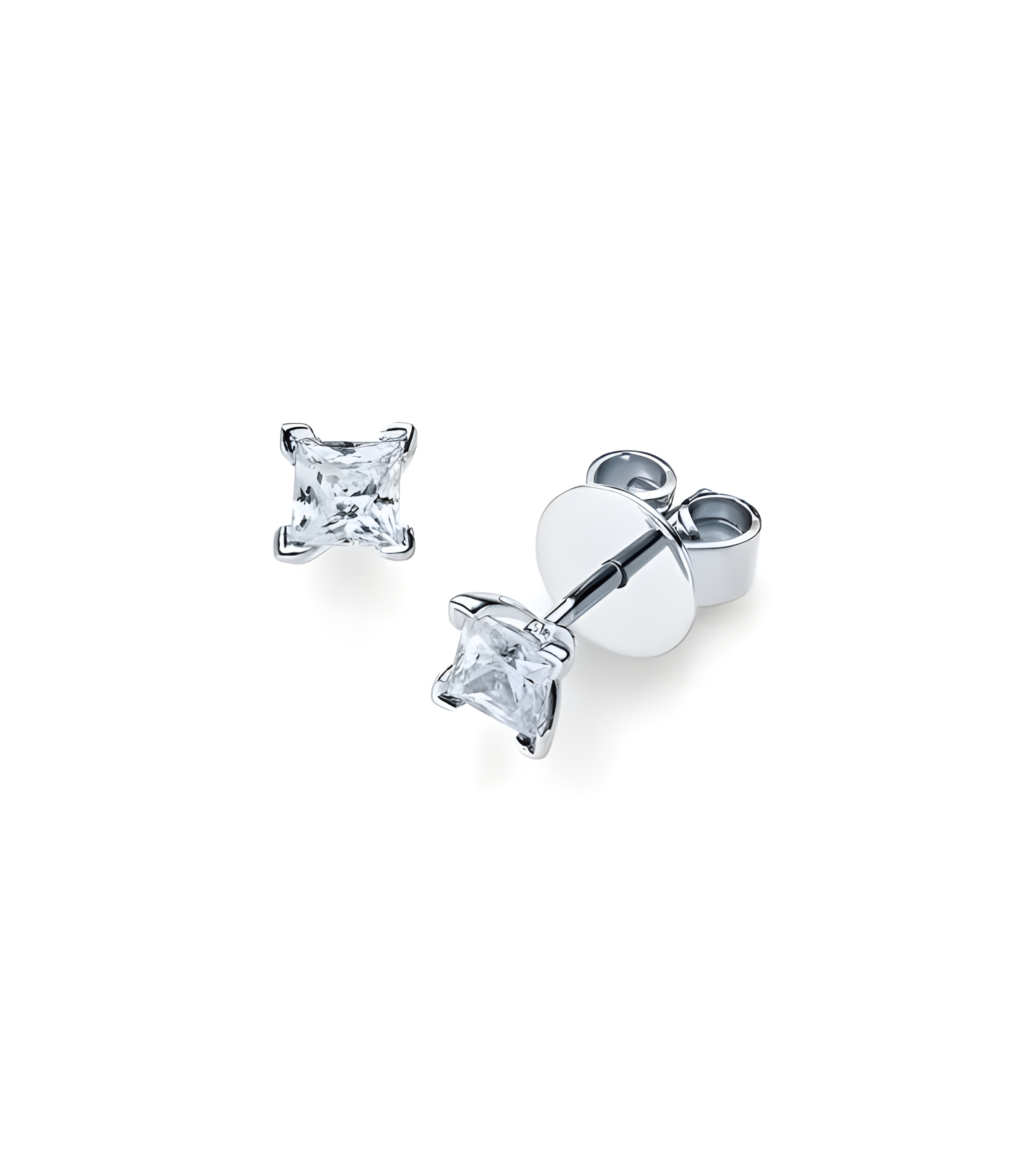 Aros económicos de oro blanco de 18 quilates con diamantes