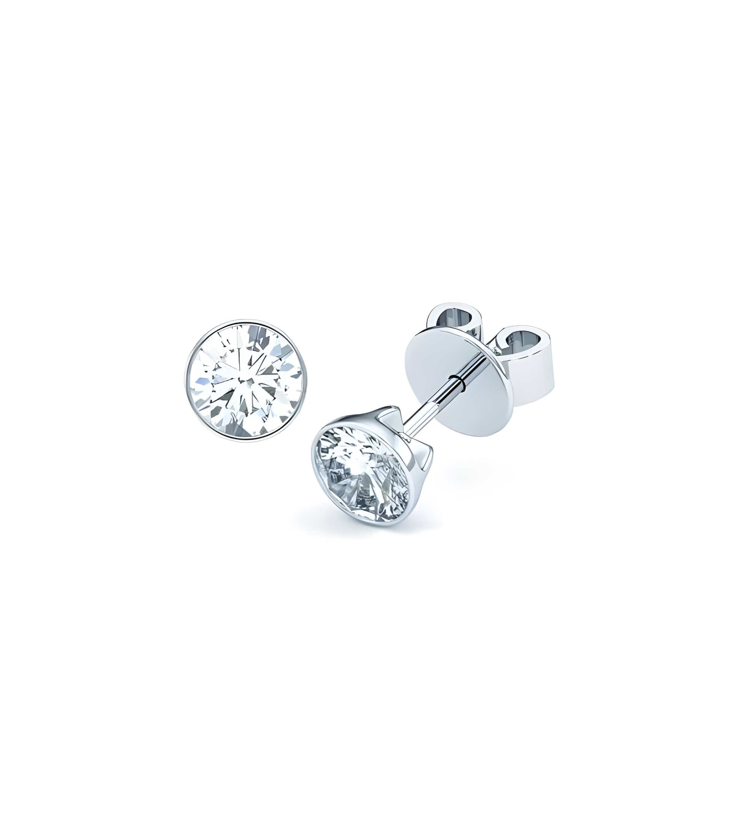 Pendientes Bezel con diamantes naturales en Menorca | Staring