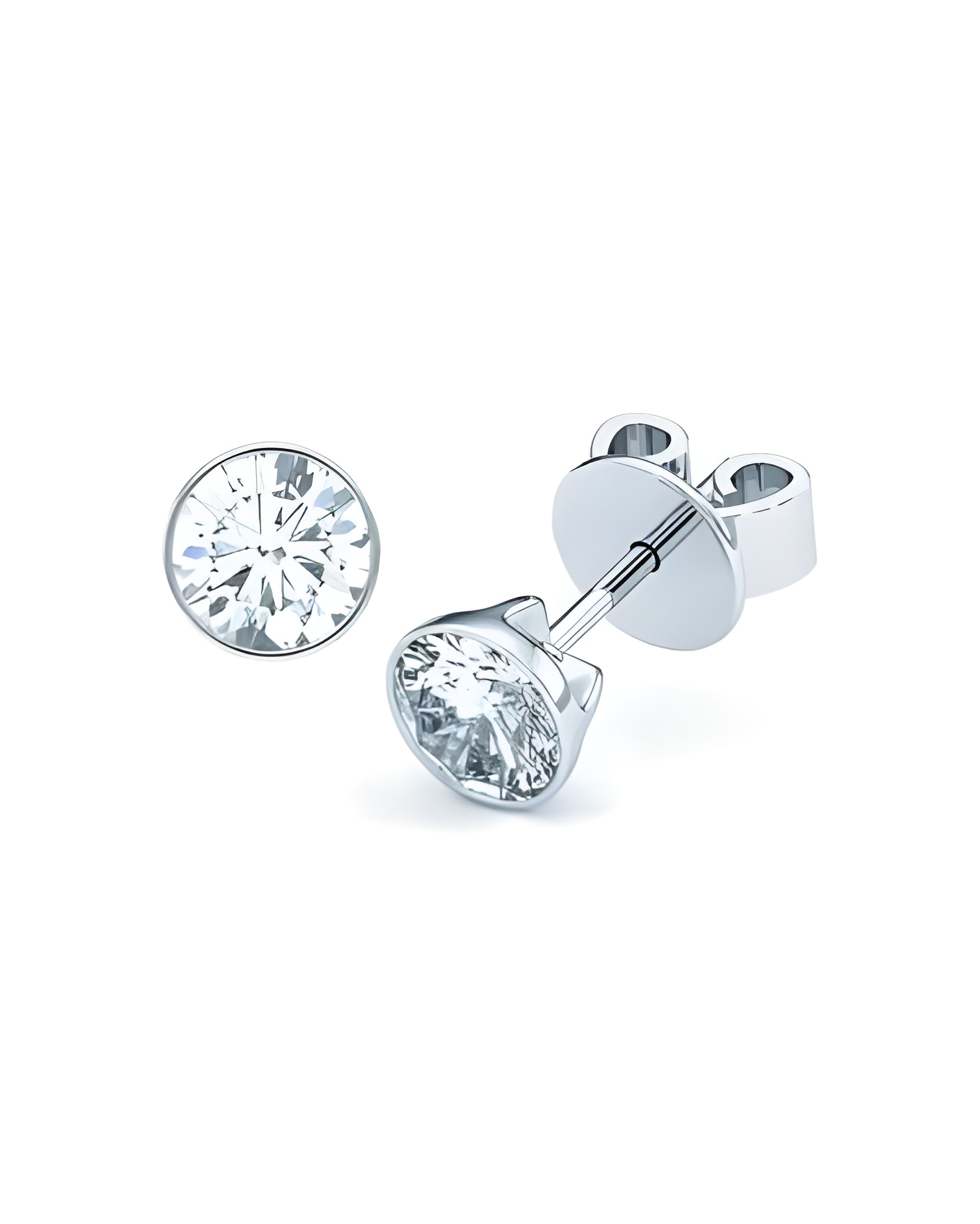Pendientes Bezel con diamantes naturales en Menorca | Staring