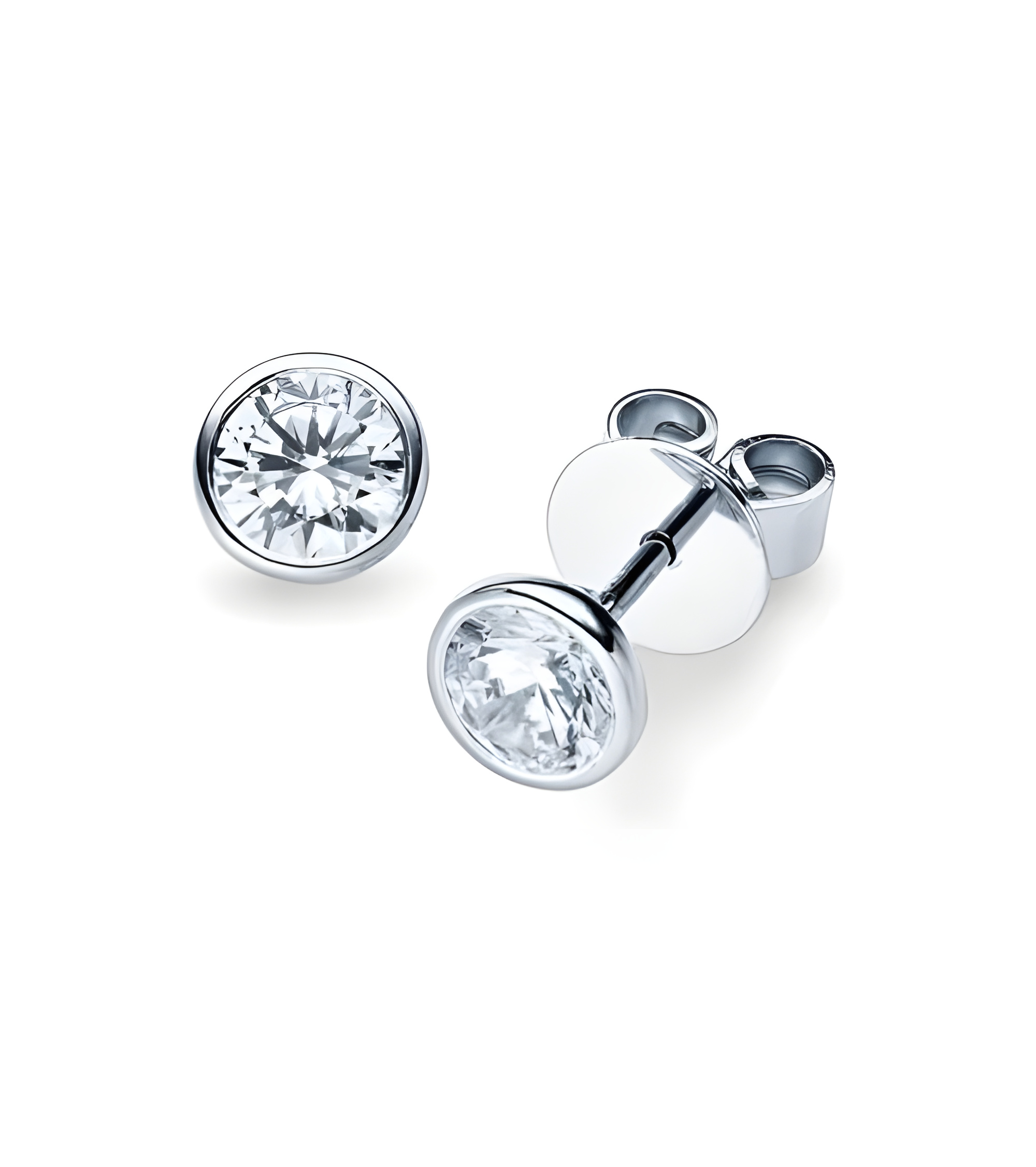 Pendientes Bezel con diamantes naturales en Menorca | Staring