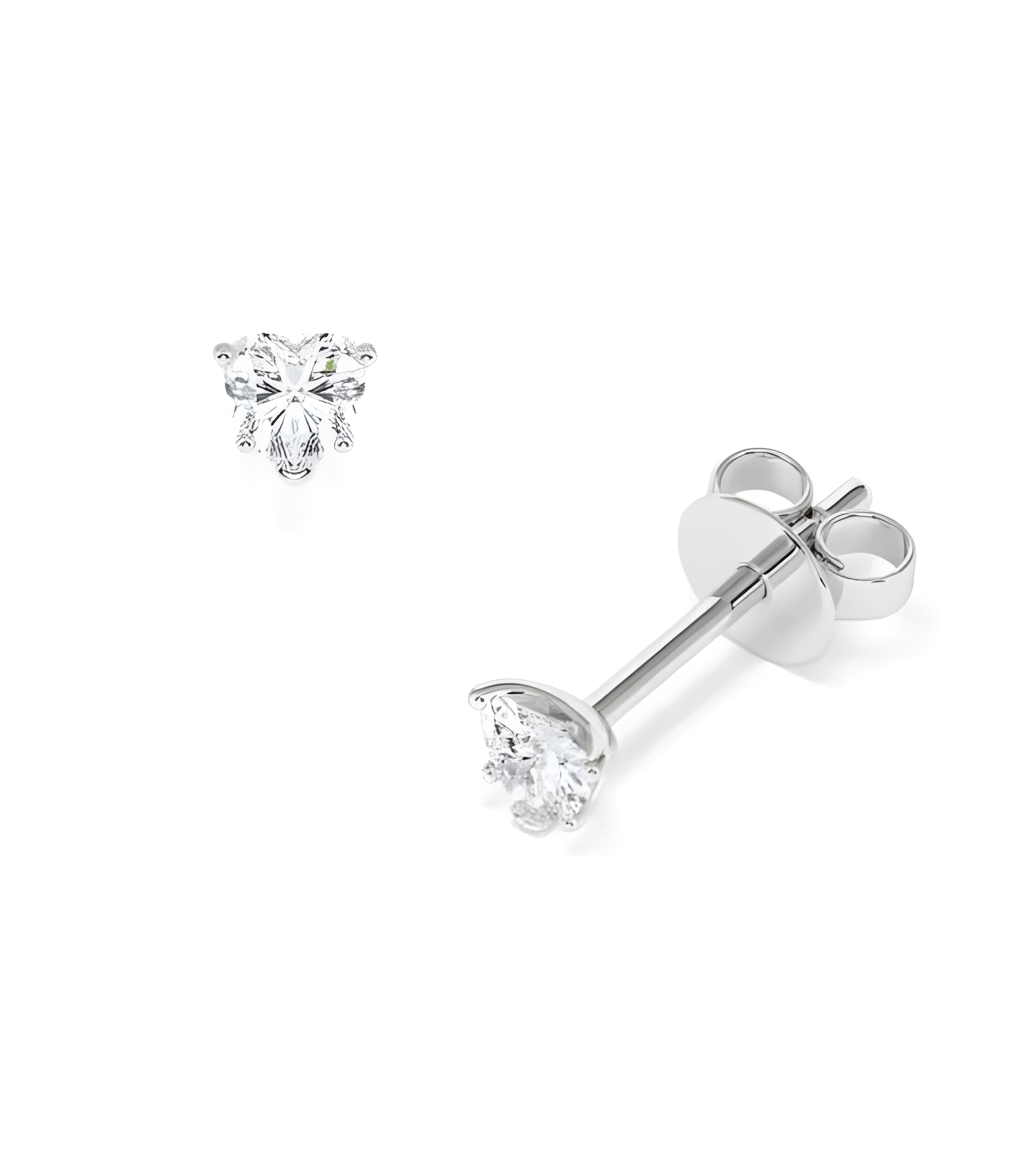 Pendientes corazón en oro o platino con diamantes naturales | Staring