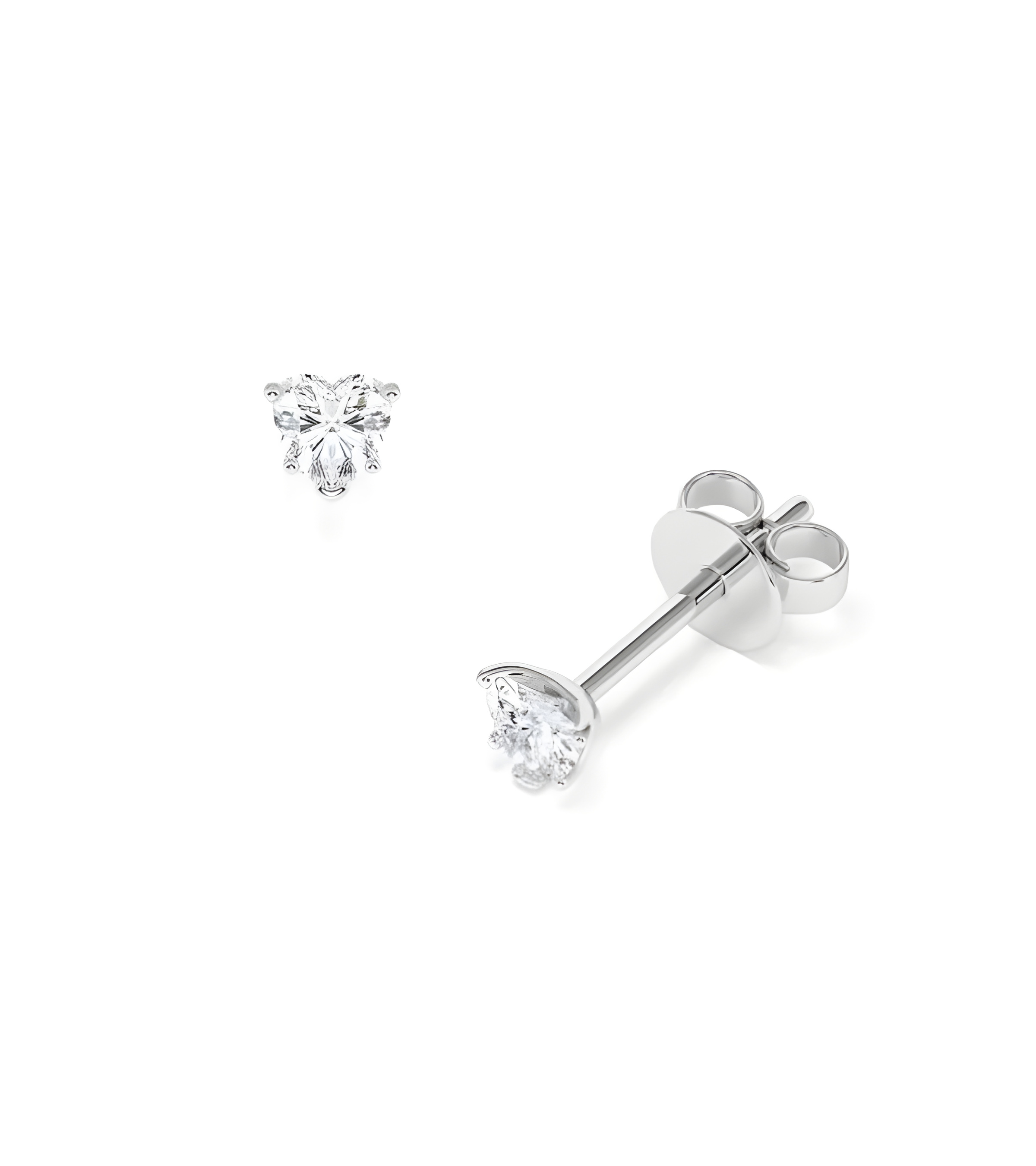 Pendientes corazón en oro o platino con diamantes naturales | Staring