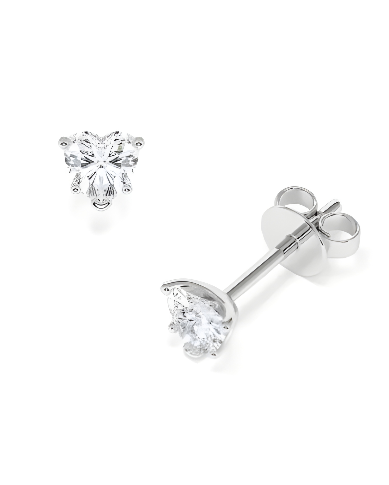 Aros económicos de oro blanco de 18 quilates con diamantes