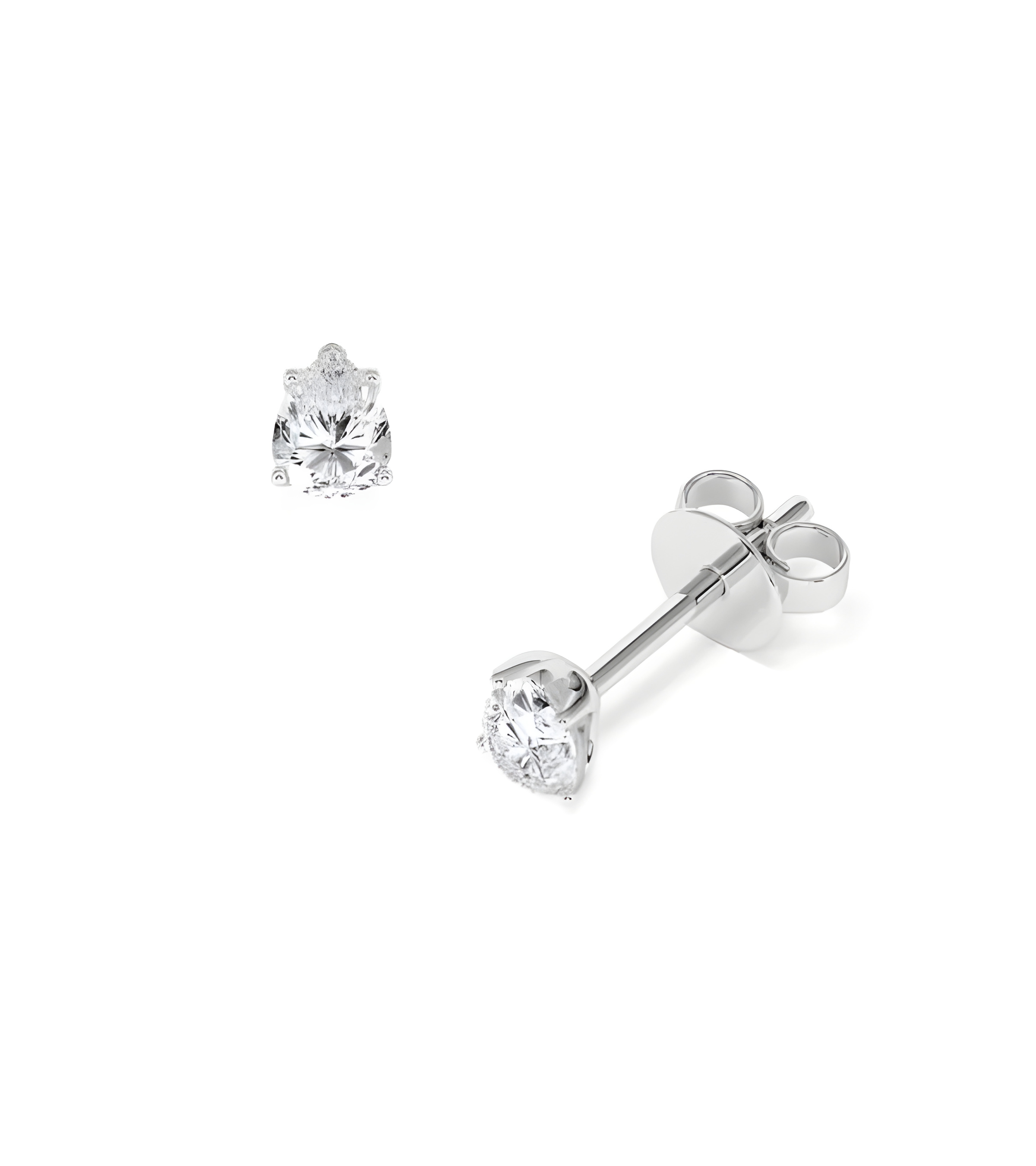 Aros económicos de oro blanco de 18 quilates con diamantes