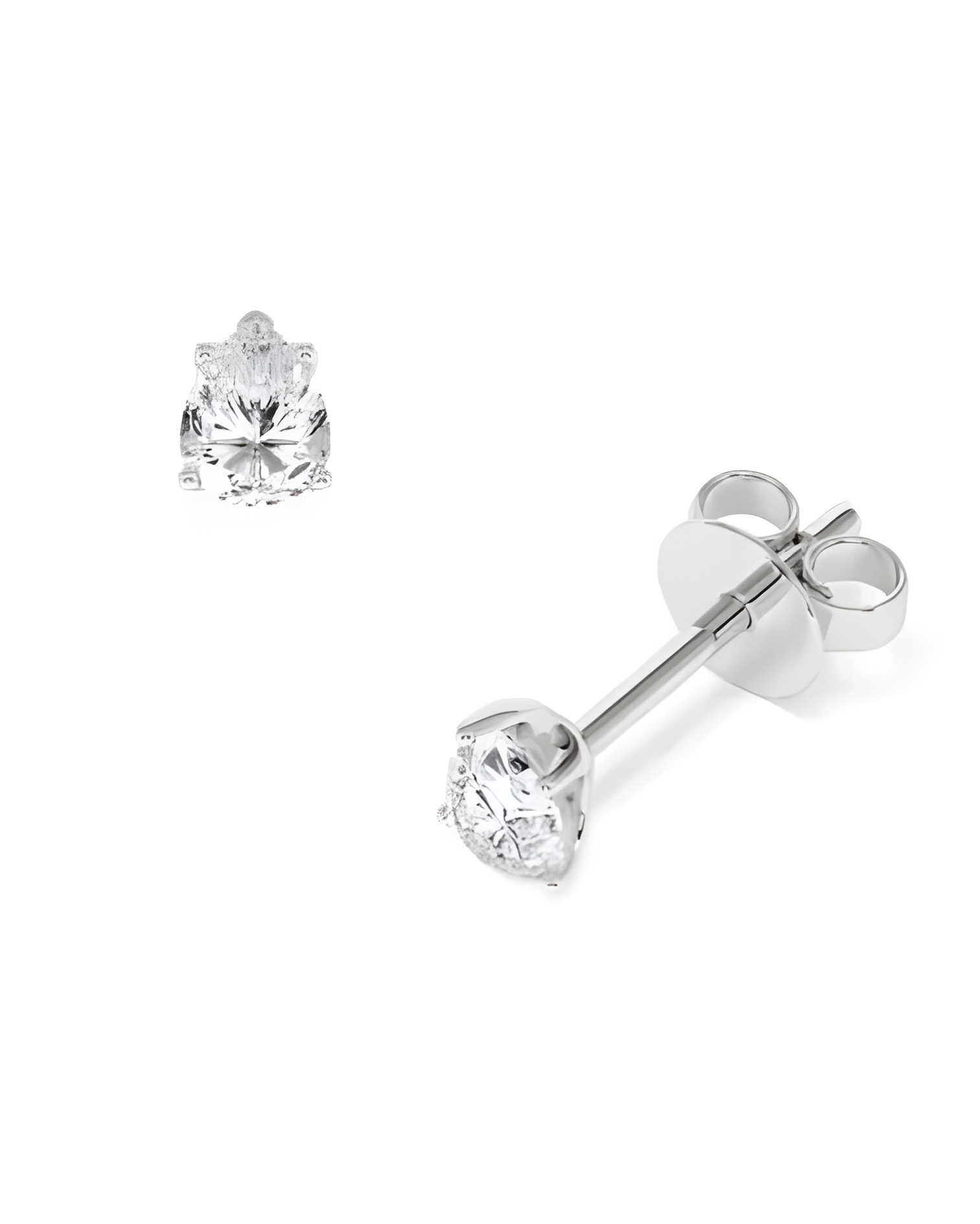 Aros económicos de oro blanco de 18 quilates con diamantes