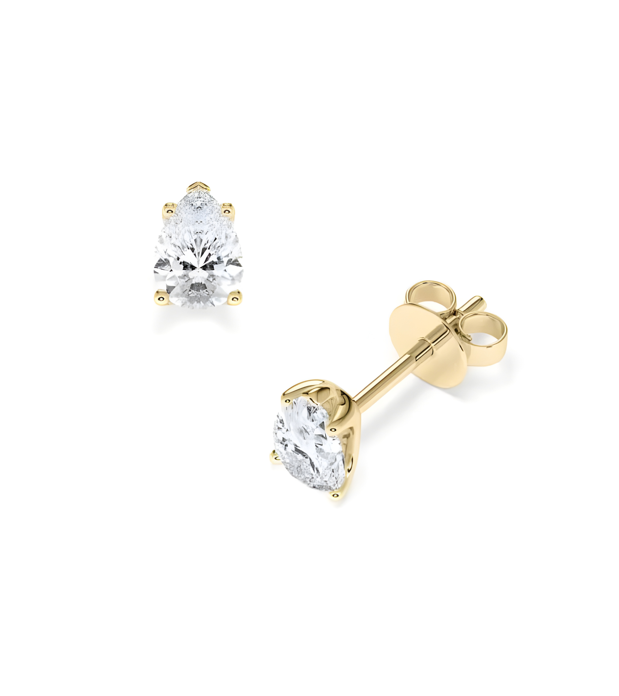 Pendientes en oro amarillo de  18k con diamantes laboratorio | Staring