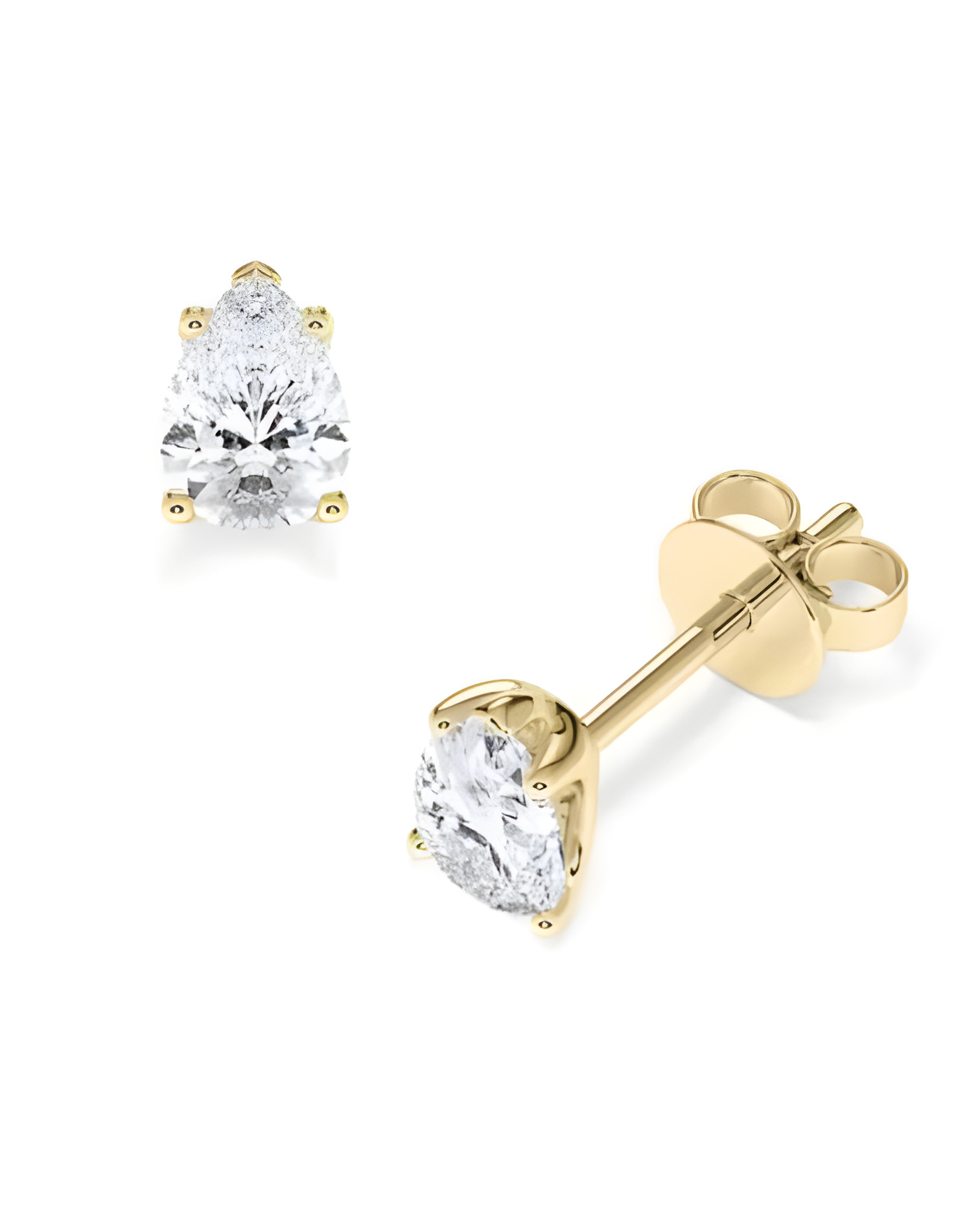 Pendientes en oro amarillo de  18k con diamantes laboratorio | Staring