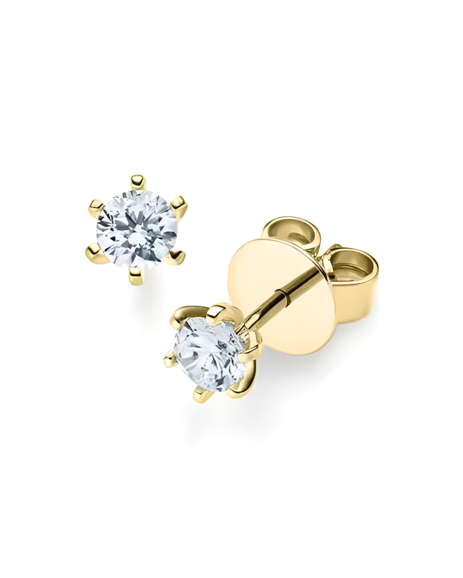 Pendientes oro amarillo 18k  con diamantes Tenerife | Staring