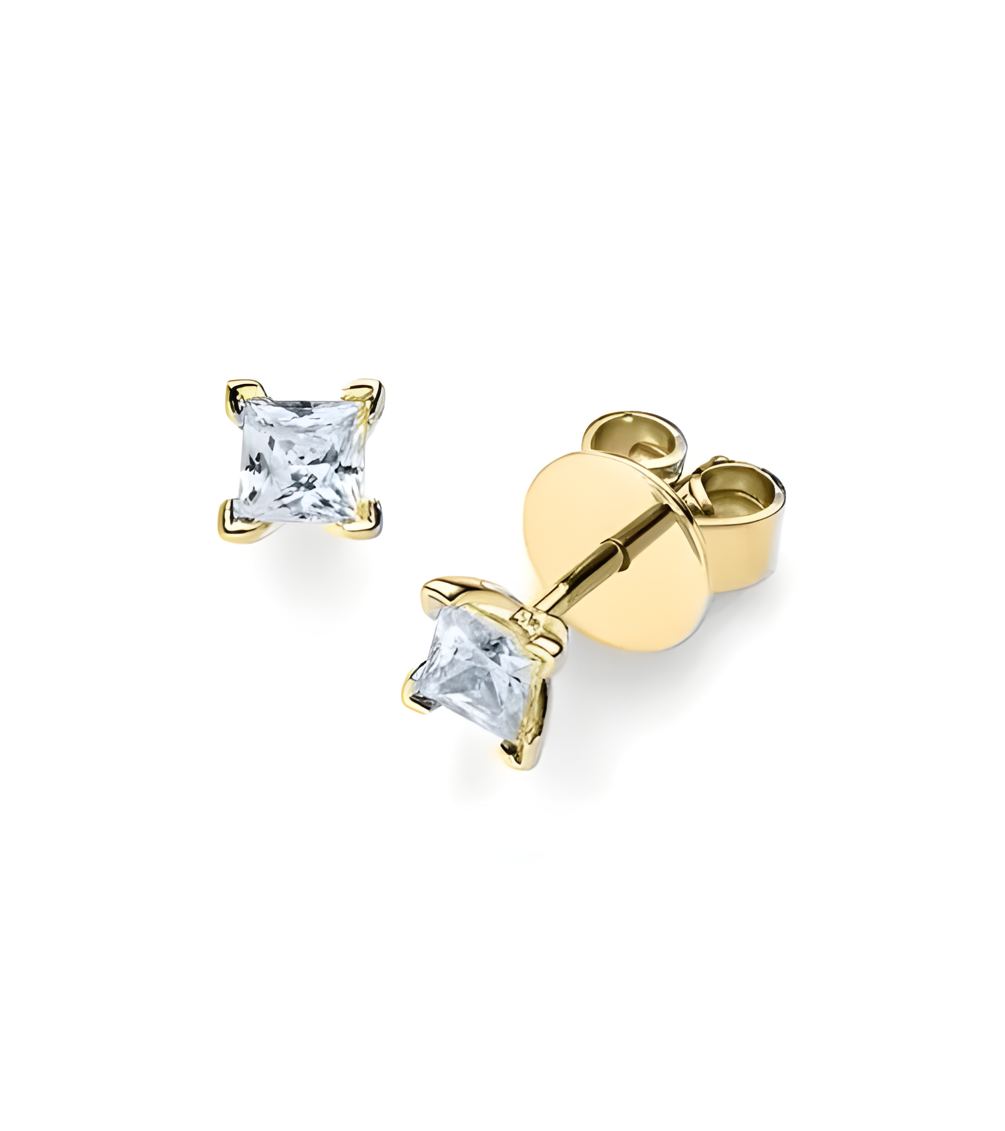 Aros económicos de oro blanco de 18 quilates con diamantes