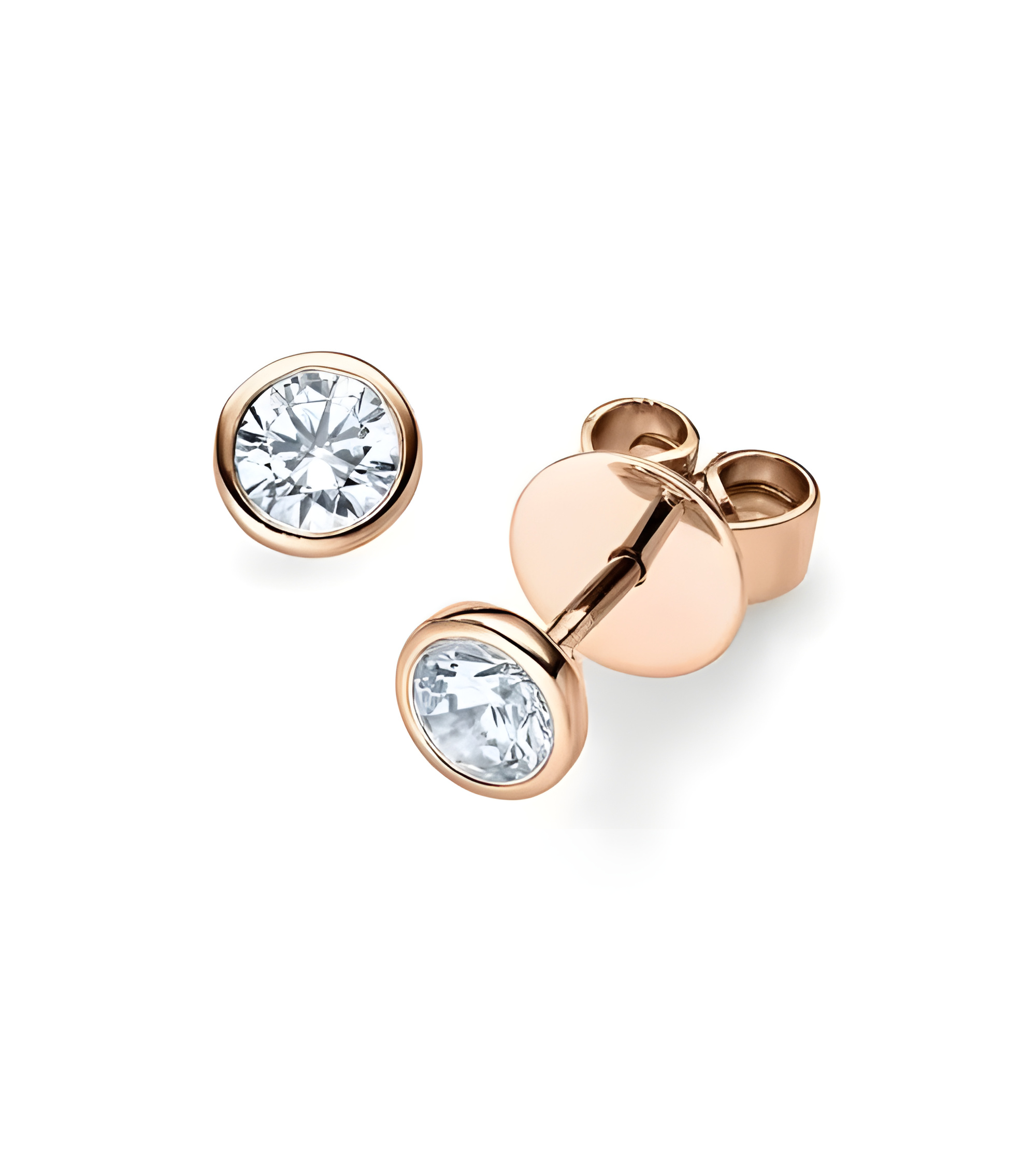 Aros económicos de oro blanco de 18 quilates con diamantes