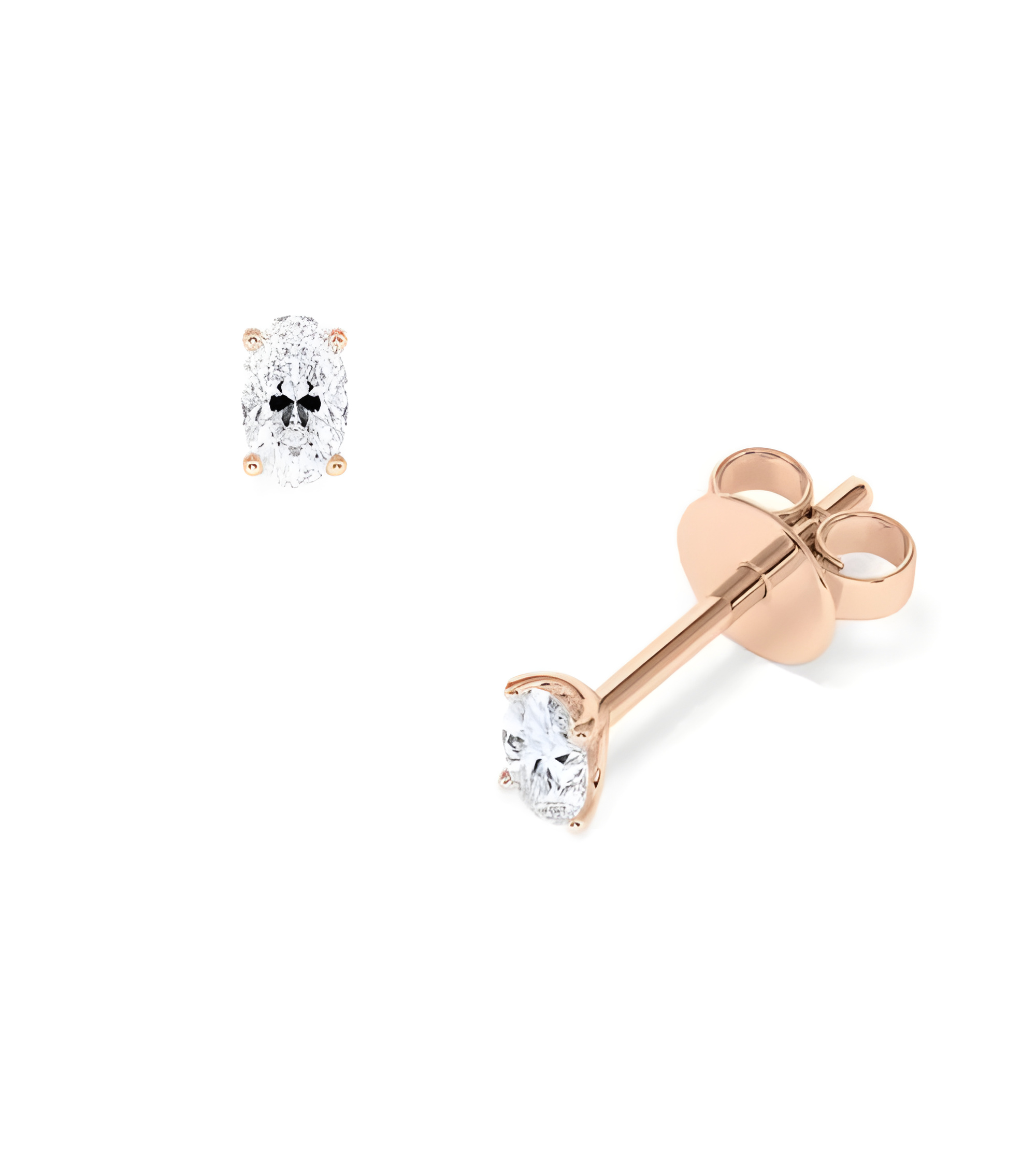 Pendientes Oval en oro rosa 18k con diamantes naturales | Staring