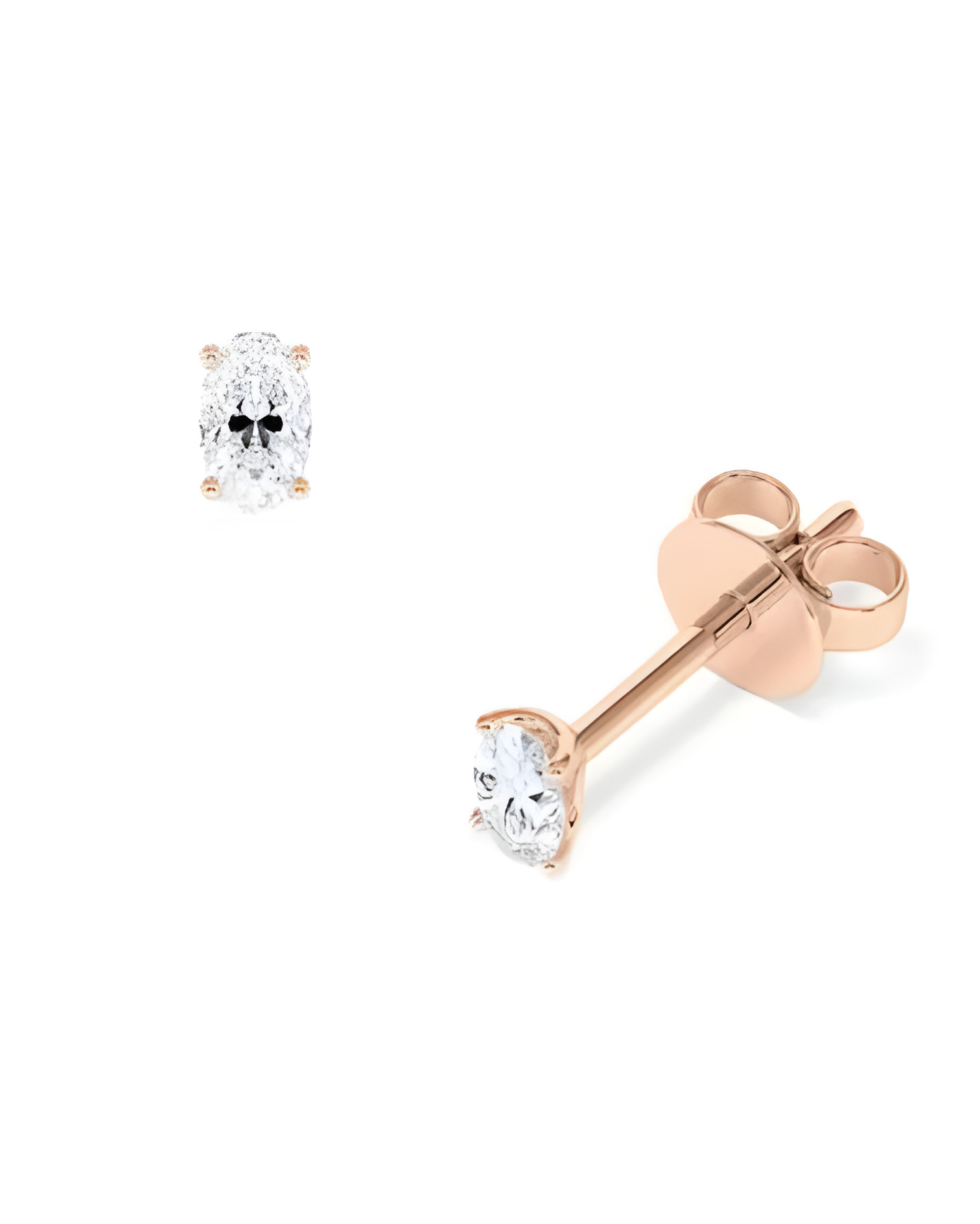Pendientes Oval en oro rosa 18k con diamantes naturales | Staring