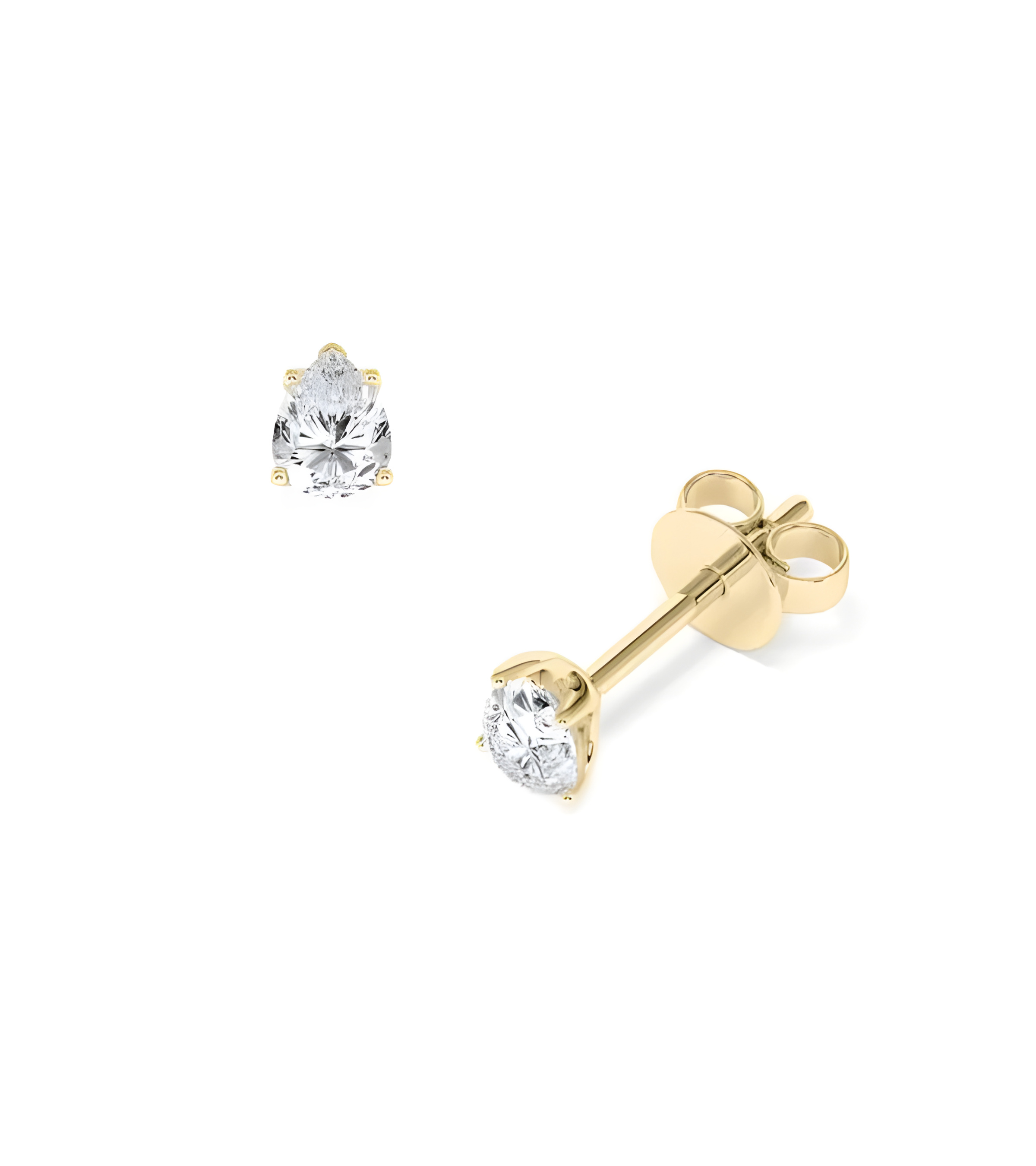 Pendientes en oro amarillo de 18k con diamantes naturales | Staring