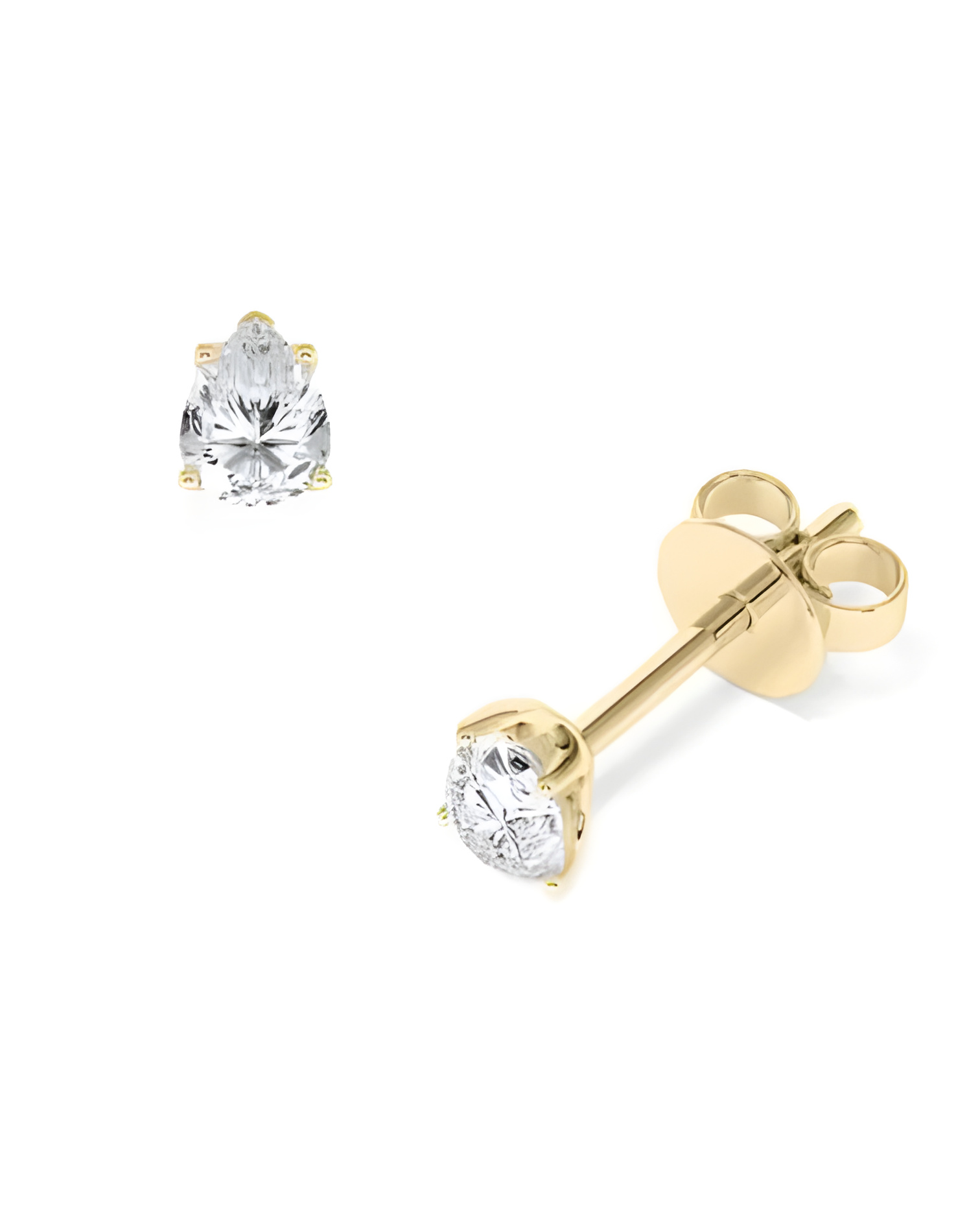 Pendientes en oro amarillo de 18k con diamantes naturales | Staring