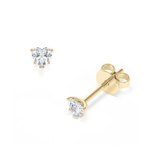 Pendientes corazón en oro o platino con diamantes naturales | Staring