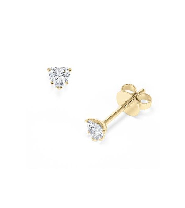 Pendientes corazón en oro o platino con diamantes naturales | Staring