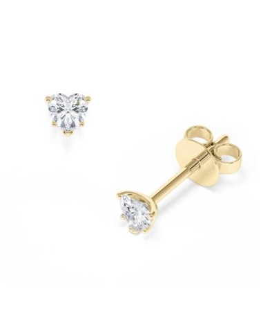 Pendientes corazón en oro o platino con diamantes naturales | Staring