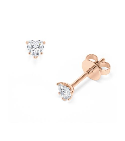 Pendientes corazón en oro o platino con diamantes naturales | Staring