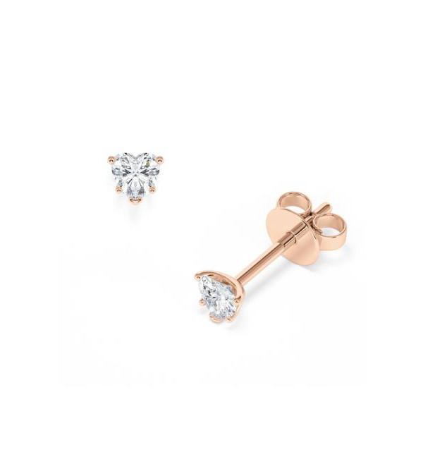 Pendientes corazón en oro o platino con diamantes naturales | Staring