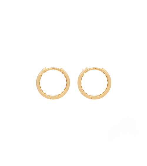18 Karat Gold Creole Earrings with Click Closure | Staring