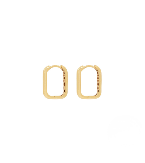 Aros ovalados de oro de 18 quilates con un diamante | Staring