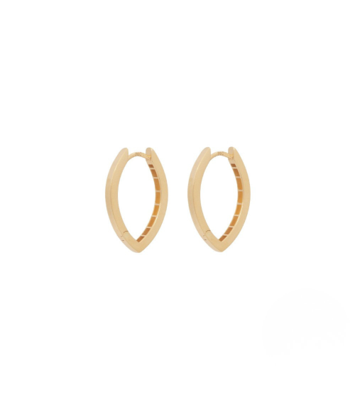 Aros ovalados de oro de 18 quilates con un diamante | Staring