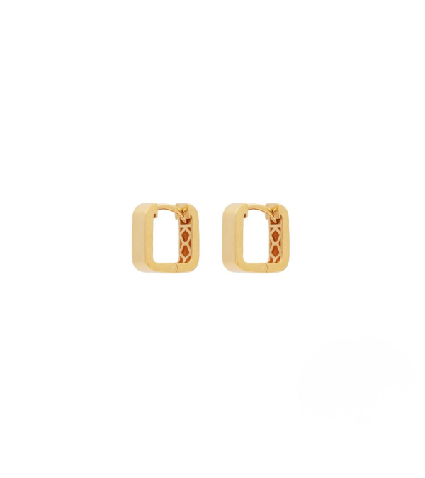 Aros rectangulares de oro amarillo de 18 quilates  | Staring